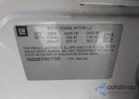 2011 Cadillac Cts Performance z USA, uszkodzony, nr VIN 1G6DJ5EY5B0171598